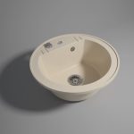 Chiuveta bucatarie compozit granit, cu o cuva rotunda 51cm, nisip, Ferro - imagine 2