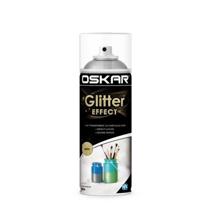 Spray email acrilic, Oskar Glitter effect, lucios, auriu