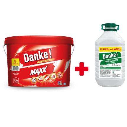 Vopsea lavabila interior, Danke Maxx, alba, 15 L