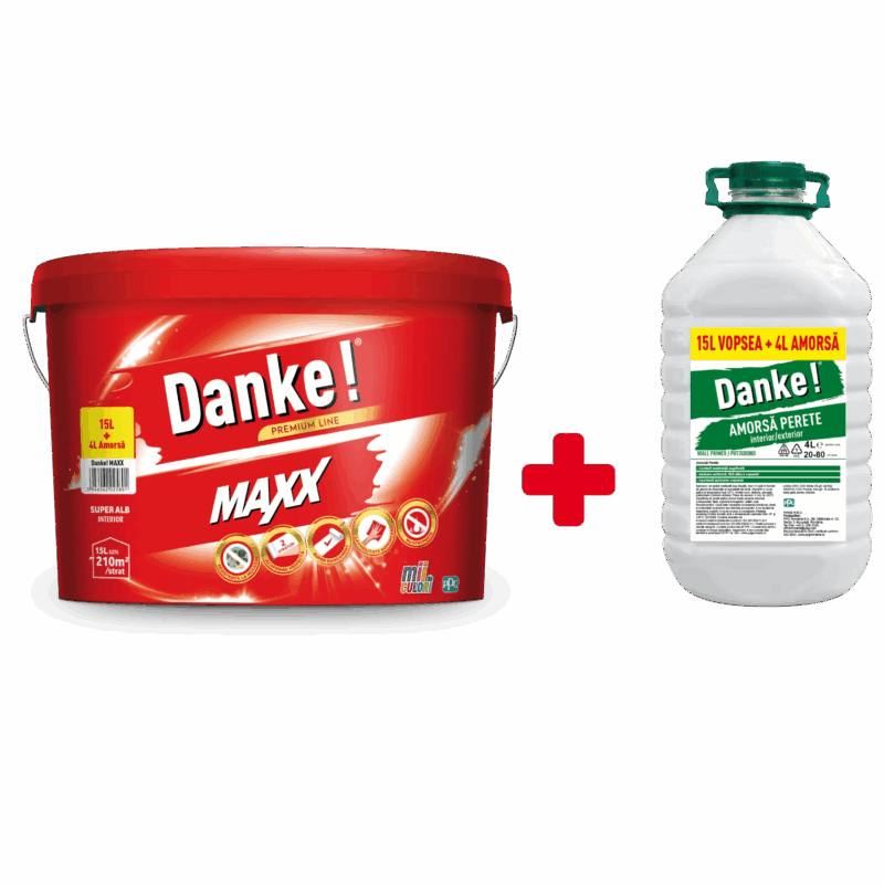 Vopsea lavabila interior, Danke Maxx, alba, 15 L