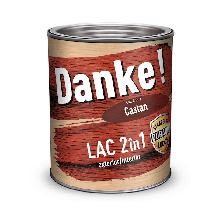 Lac pentru lemn 2 in 1, Danke, castan