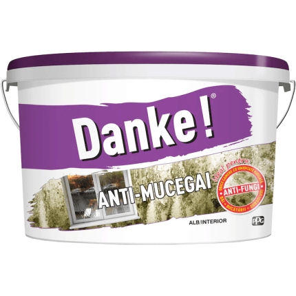 Vopsea lavabila antimucegai Danke, alb, 8.5 l