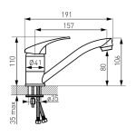Baterie baie pentru lavoar, Ferro Basic BBC2A, stativa, monocomanda, alama, finisaj cromat - imagine 2