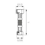 Racord flexibil apa, 1/2"-3/8", 50 cm, PWS84, FI-FI, Ferro - imagine 2