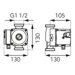 Pompa circulatie, apa potabila, 0204W, 25/60/130, 3 trepte, IP44, Ferro - imagine 3