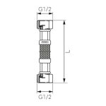 Racord flexibil apa, 1/2″-1/2″, 50 cm