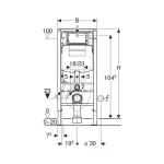 Cadru încastrat pentru vas wc suspendat, 111.300.00.5, Geberit Duofix - imagine 2