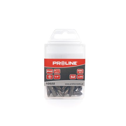 Bit pentru insurubare, PH2, 1/4″, 25 mm, 10622, Proline, 25 buc/set