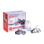 Kit robinet calorifer termostatat, robinet calorifer retur + cap termostat, alama, 1/2", R470FX003, Giacomini - imagine 2