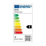 Bec LED sferic, E27, 7W=60W, 6400 K, lumina rece, 770 Lm, SPN6416D, Spin - imagine 2