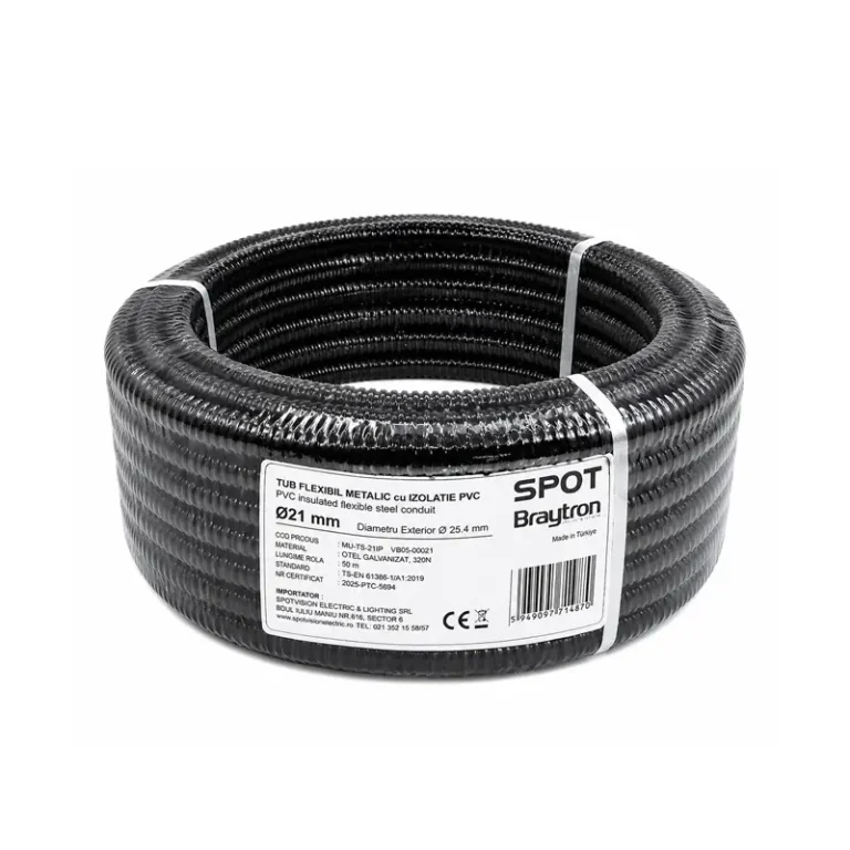 Tub flexibil metalic cu izolatie PVC