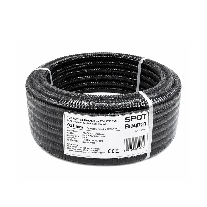 Tub flexibil metalic cu izolatie PVC