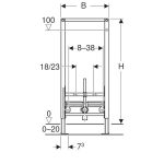 Cadru fixare bideu, 112 cm, universal, 111.520.00.1, Geberit Duofix - imagine 2