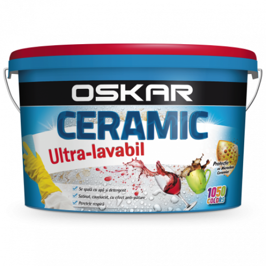 Vopsea ultralavabila, ceramic alb mat, baza tr, 8.5L